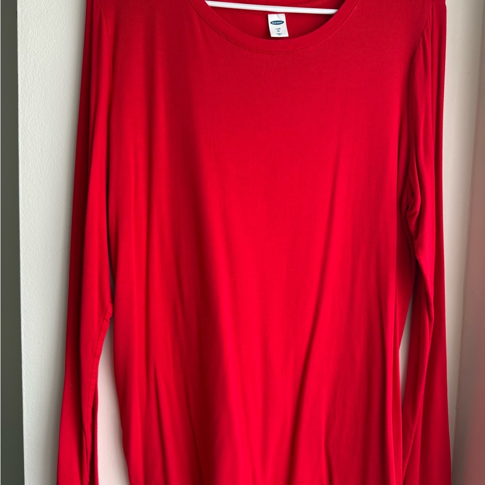 Old Navy Vibrant Red Long Sleeve Tee